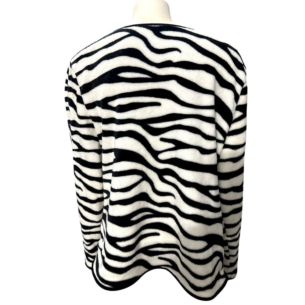 Ccc Zebra Print Open Front Cardigan Sweater Trend… - image 3